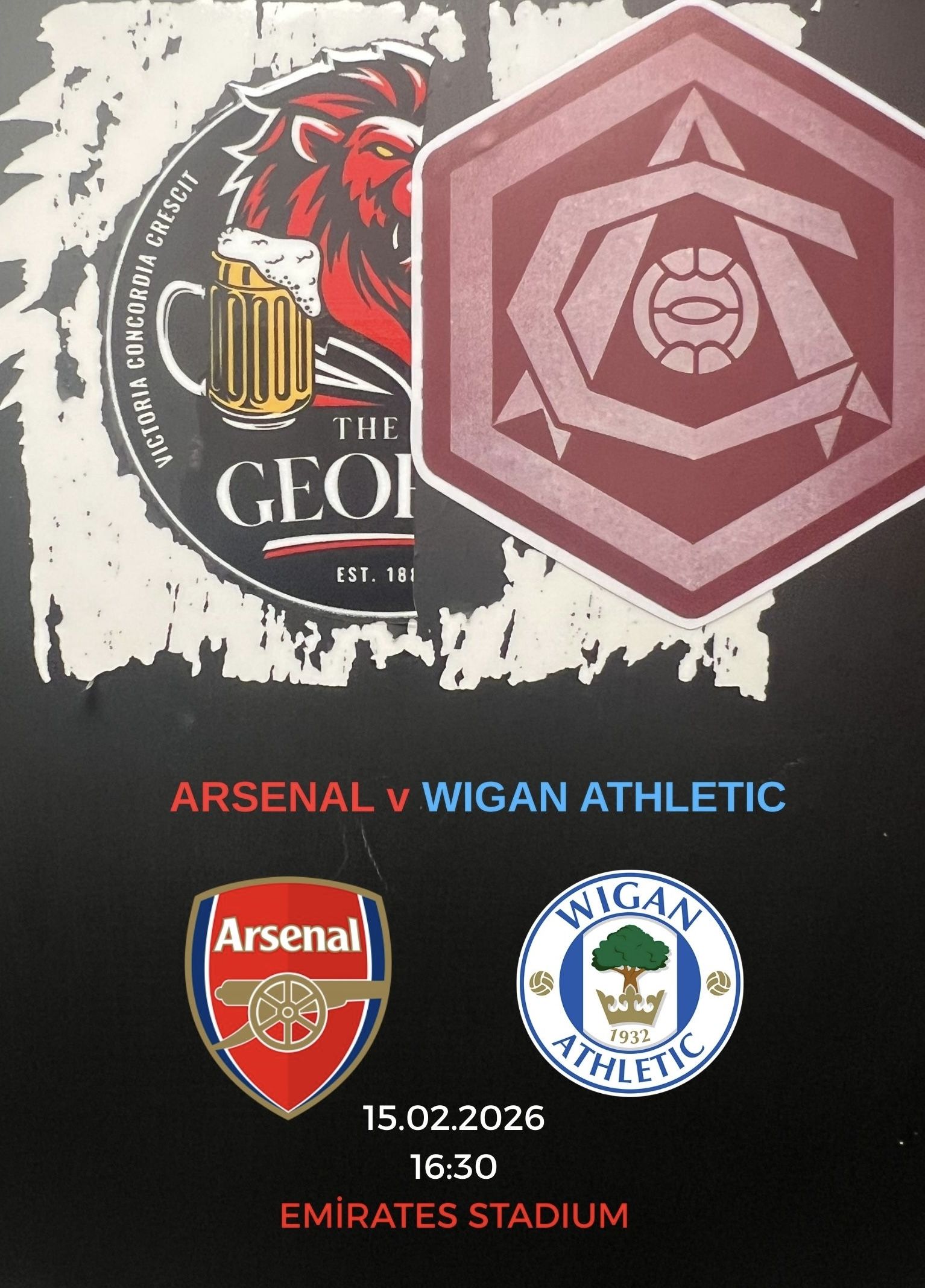 Arsenal v Wigan Athletic Screening